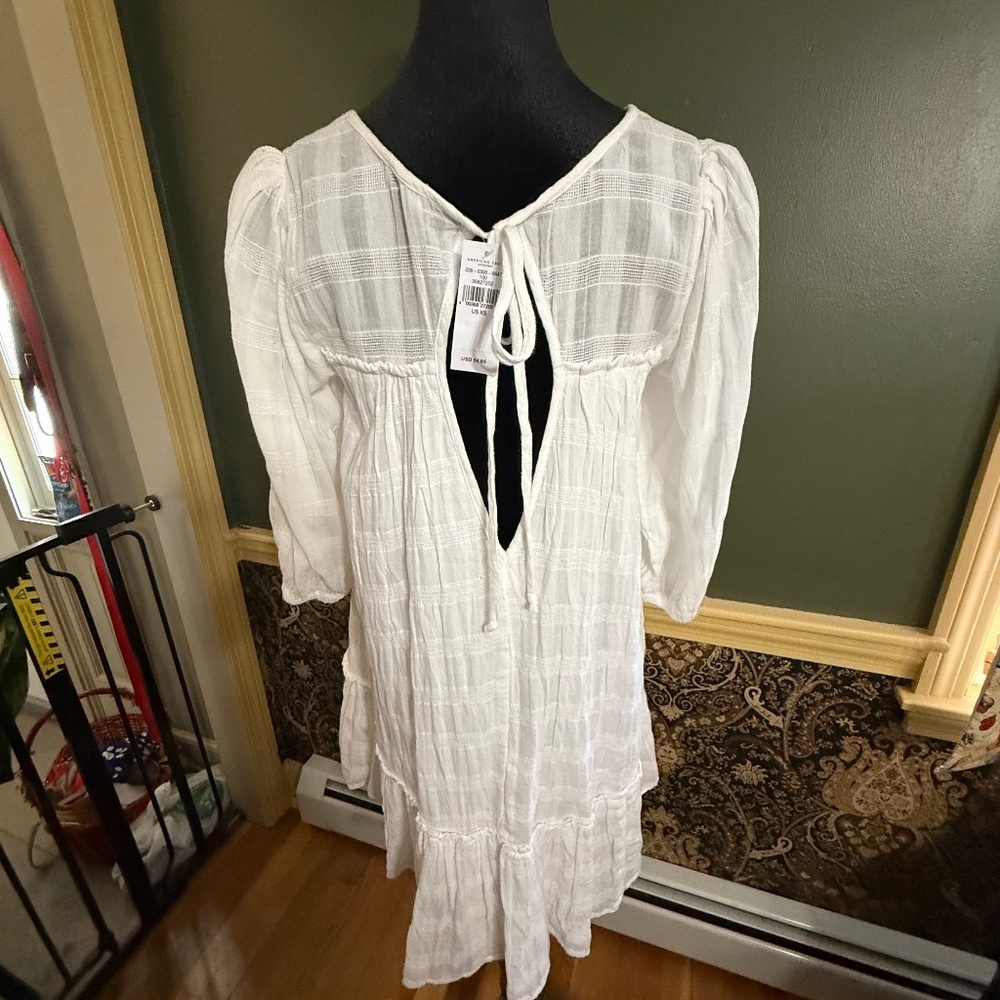 American Eagle Mini Babydoll dress in white size Xtra Small! NWT - Picture 3 of 5